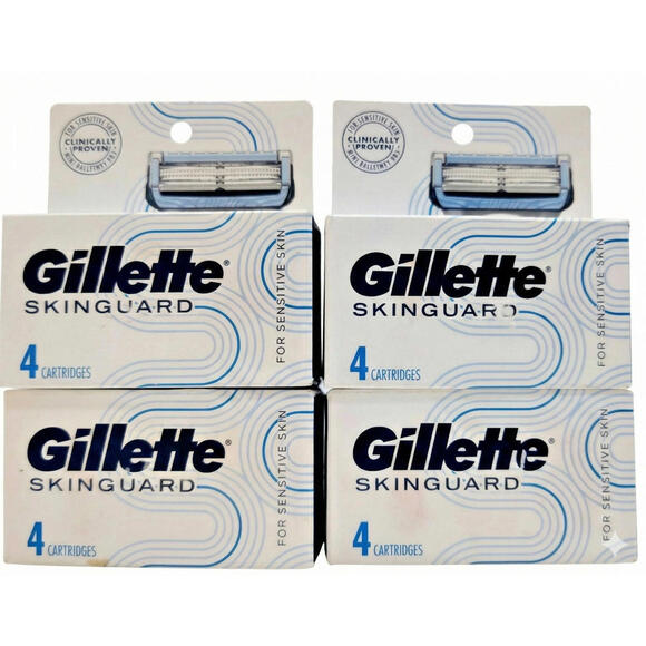 Gillette Skinguard Sensitive Razor Blade Refills 4ct Lot of 4 (16 Cartridges)